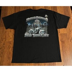 Harley Davidson New York City NYC T-Shirt Black Graphic Mens 2XL 2014